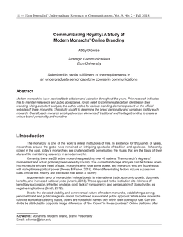 Communicating Royalty: a Study of Modern Monarchs' Online