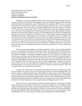 Lanza 1 Samuel Benjamín Lanza Valladares Alison Bixby Stone School Zamorano, Honduras Honduras, Population Honduran Population