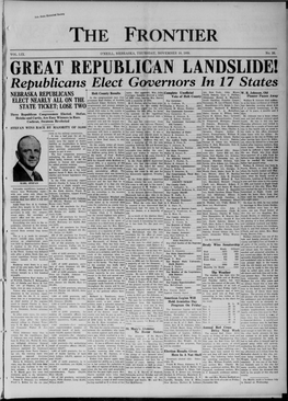 The Frontier GREAT REPUBLICAN LANDSLIDE!