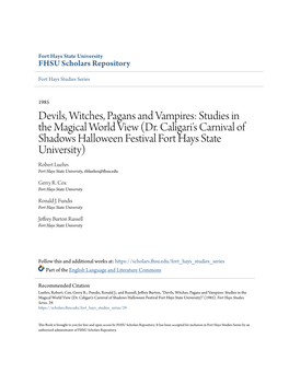 Devils, Witches, Pagans and Vampires: Studies in the Magical World View (Dr