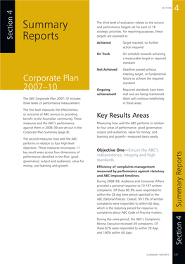 Summary Reports Complaints About ABC Code of Practice Matters