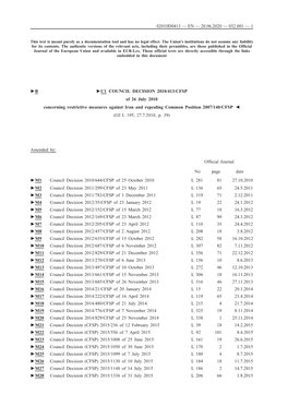 B C1 COUNCIL DECISION 2010/413/CFSP of 26 July 2010