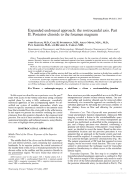 The Rostrocaudal Axis. Part II. Posterior Clinoids to the Foramen Magnum