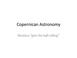 Copernican Astronomy