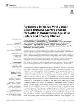 Registered Influenza Viral Vector Based Brucella