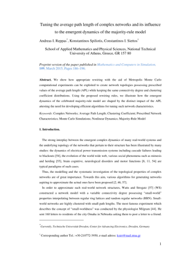 Tuning the Average Path Length of Complex Networks and Its Influence to the Emergent Dynamics of the Majority-Rule Model