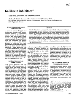 Kallikrein Inhibitors1