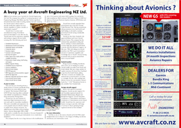 Thinking About Avionics ? a Busy Year at Avcraft Engineering NZ Ltd