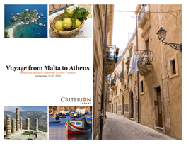 Voyage from Malta to Athens