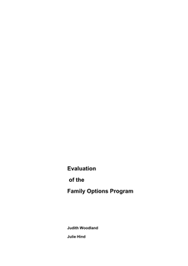 Evaluation of the Family Options Program