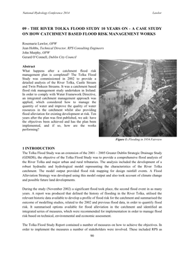 09 - the River Tolka Flood Study 10 Years on - a Case Study on How Catchment Based Flood Risk Management Works