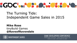 The Turning Tide: Independent Game Sales in 2015