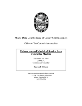 Miami-Dade County Board of County Commissioners Office of The