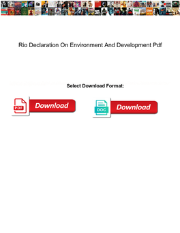 Rio Declaration on Environment and Development Pdf