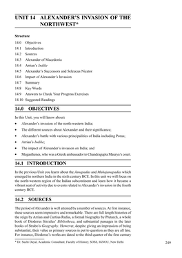 Unit 14 Alexander's Invasion of the Northwest*