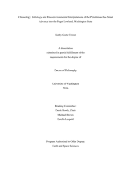 Possession-Age Chronologic and Lithologic Data