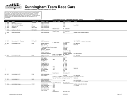 Cunningham Team Race Cars Information Compiled by Motorsport Historian Larry Berman