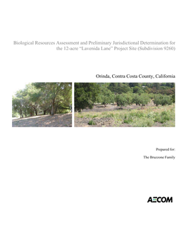 AECOM Bio Resources Assessment, Prelim Jurisdiction Determination