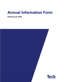 Annual Information Form February 26, 2020
