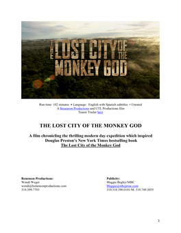 The Lost City of the Monkey God