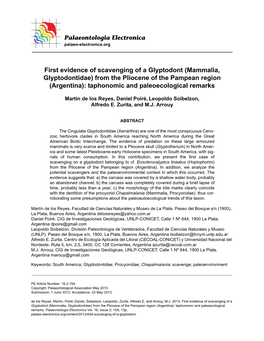 Mammalia, Glyptodontidae) from the Pliocene of the Pampean Region (Argentina): Taphonomic and Paleoecological Remarks