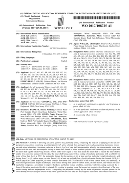 WO 2017/108725 Al 29 June 2017 (29.06.2017) P O P C T