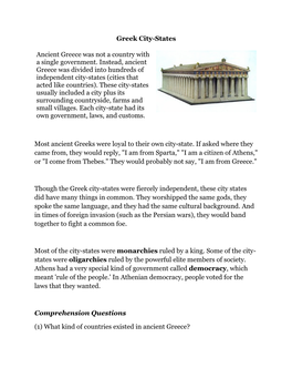 Greek City-States Most Ancient Greeks Were