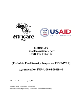 Timbuktu Food Security Program – TFSI/MYAP)