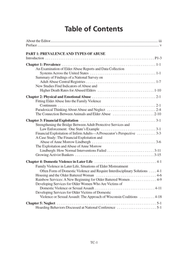 Table of Contents