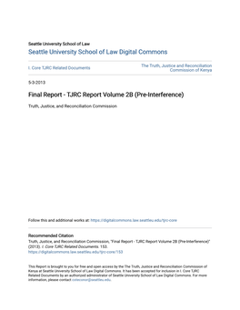 TJRC Report Volume 2B (Pre-Interference)