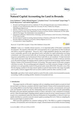 Natural Capital Accounting for Land in Rwanda