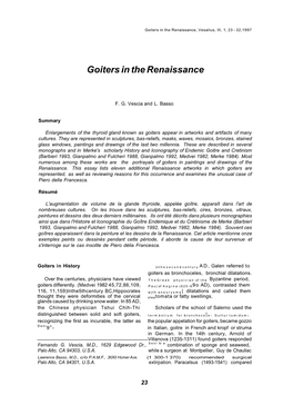 Goiters in the Renaissance, Vesalius, III, 1, 23 - 32,1997
