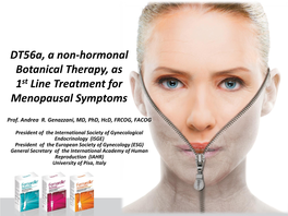 Dt56a, a Non-Hormonal Botanical Therapy, As 1St Line Treatment for Menopausal Symptoms