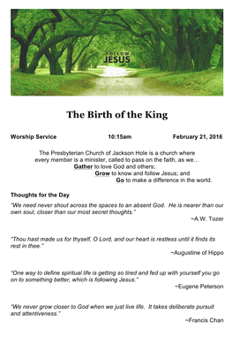 Worship Bulletin 10Am 2-21-16