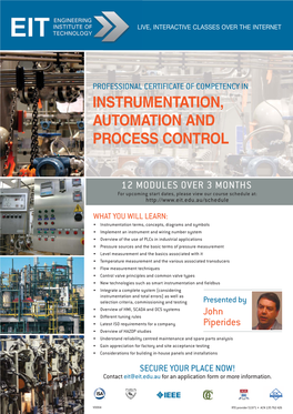 Instrumentation, Automation and Process Control