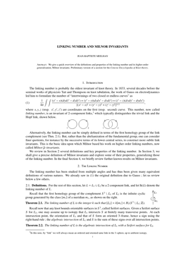 Linking Number and Milnor Invariants