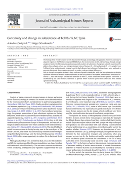 Continuity and Change in Subsistence at Tell Barri, NE Syria