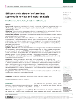 Efficacy and Safety of Ceftaroline: Systematic Review and Meta-Analysis