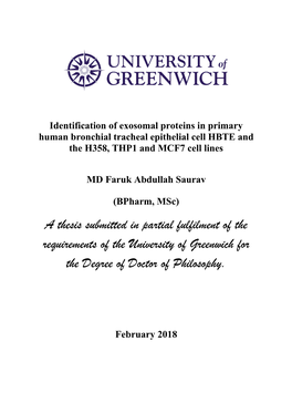 A Thesis Submitted in Partial Fulfilment of the Requirements of the University of Greenwich for the Degree of Doctor of Philosophy