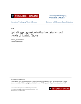 Spiralling Progression in the Short Stories and Novels of Patricia Grace Barbara Joyce Kinnane University of Wollongong