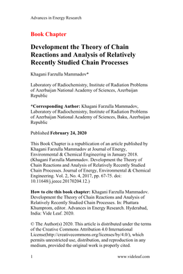 Development the Theory of Chain Reactions and Analysis of Relatively Recently Studied Chain Processes