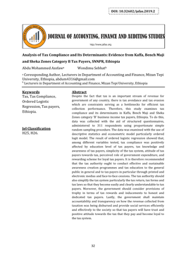 Analysis of Tax Compliance and Its De and Sheka Zones Category B Tax