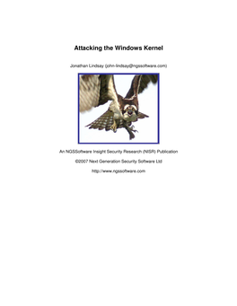 Attacking the Windows Kernel