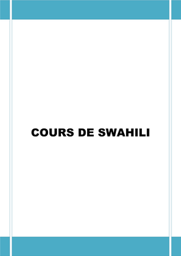 Cours De Swahili