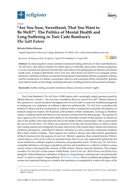 The Politics of Mental Health and Long-Suffering in Toni Cade Bambara