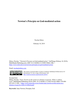 Newton's Principia on God-Mediated Action