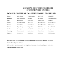 JPC 2020-2021 Sportsmanship Awards