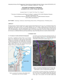 Noviodunum Roman Fortress. a Survey on a City Wall Section