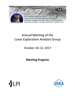 Annual Meeting of the Lunar Exploration Analysis Group