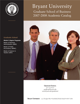 Graduate School of Business Academic Catalog 2007